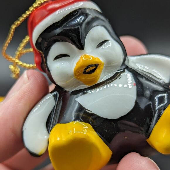 4 Vintage Penguin Christmas Ornaments Holiday Ceramic Cutesy Playful Japan? - Picture 7 of 16